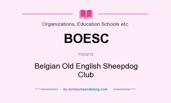 What does BOESC mean? It stands for Belgian Old English Sheepdog Club
