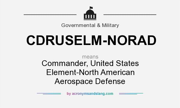 What does CDRUSELM-NORAD mean? It stands for Commander, United States Element-North American Aerospace Defense