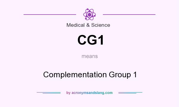 What does CG1 mean? It stands for Complementation Group 1
