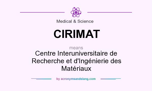 What does CIRIMAT mean? It stands for Centre Interuniversitaire de Recherche et d`Ingénierie des Matériaux