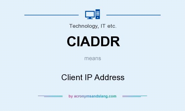 What does CIADDR mean? It stands for Client IP Address