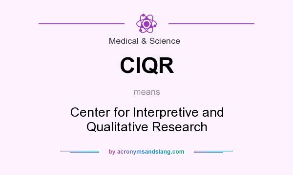 What does CIQR mean? It stands for Center for Interpretive and Qualitative Research