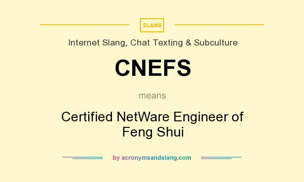 What does CNEFS mean? It stands for Certified NetWare Engineer of Feng Shui