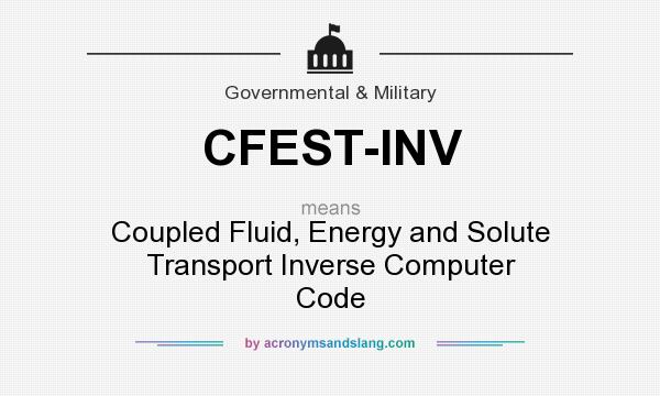 What does CFEST-INV mean? It stands for Coupled Fluid, Energy and Solute Transport Inverse Computer Code