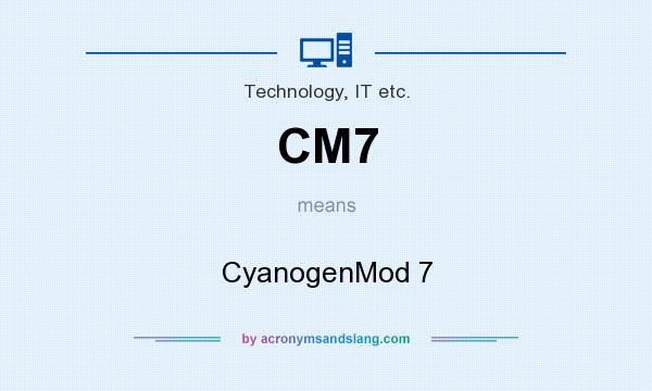 What does CM7 mean? It stands for CyanogenMod 7