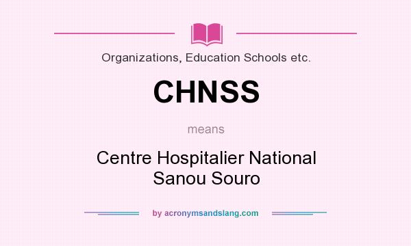 What does CHNSS mean? It stands for Centre Hospitalier National Sanou Souro