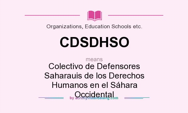 What does CDSDHSO mean? It stands for Colectivo de Defensores Saharauis de los Derechos Humanos en el Sáhara Occidental