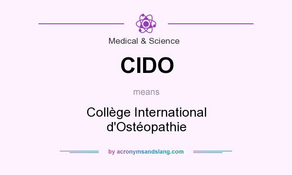 What does CIDO mean? It stands for Collège International d`Ostéopathie