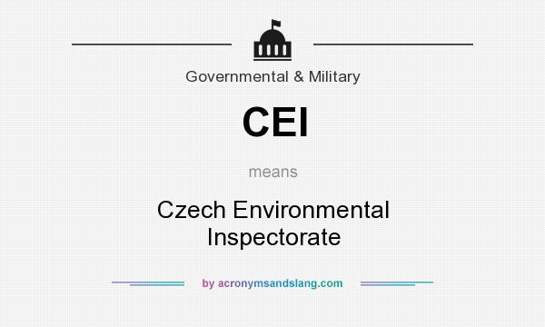 What does CEI mean? It stands for Czech Environmental Inspectorate