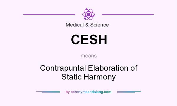 What does CESH mean? It stands for Contrapuntal Elaboration of Static Harmony