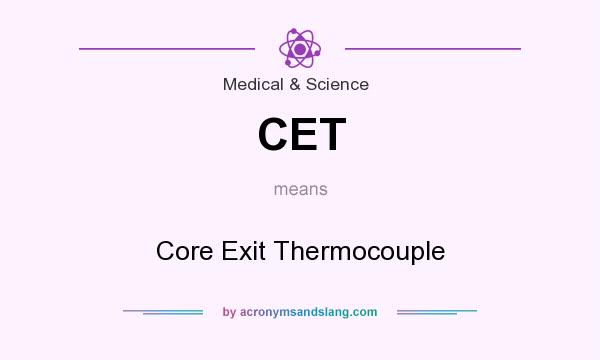 What does CET mean? It stands for Core Exit Thermocouple