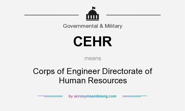 What does CEHR mean? It stands for Corps of Engineer Directorate of Human Resources