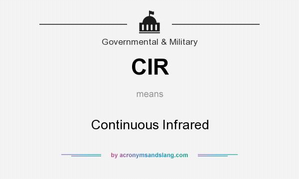 What does CIR mean? It stands for Continuous Infrared