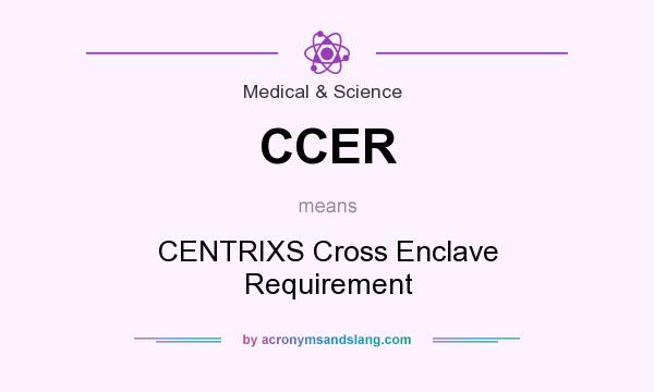 What does CCER mean? It stands for CENTRIXS Cross Enclave Requirement