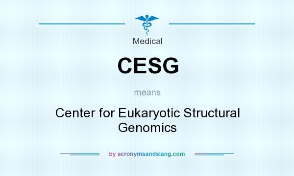 What does CESG mean? It stands for Center for Eukaryotic Structural Genomics