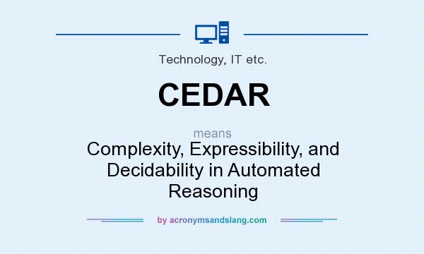 What does CEDAR mean? It stands for Complexity, Expressibility, and Decidability in Automated Reasoning