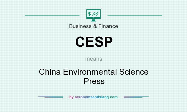 What does CESP mean? It stands for China Environmental Science Press