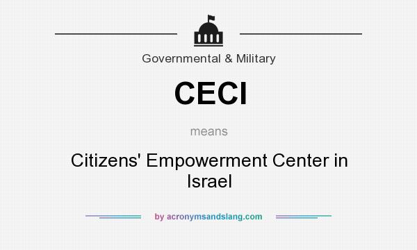 What does CECI mean? It stands for Citizens` Empowerment Center in Israel
