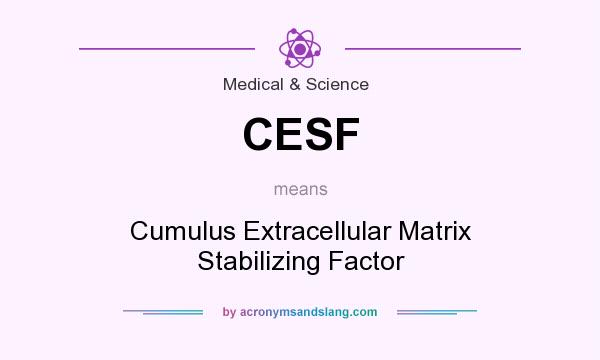 What does CESF mean? It stands for Cumulus Extracellular Matrix Stabilizing Factor