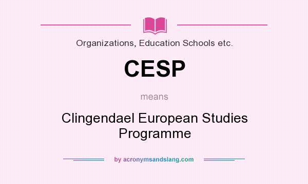 What does CESP mean? It stands for Clingendael European Studies Programme