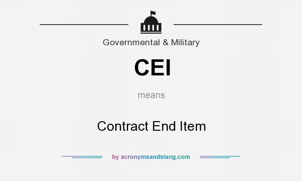What does CEI mean? It stands for Contract End Item