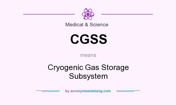 What does CGSS mean? It stands for Cryogenic Gas Storage Subsystem