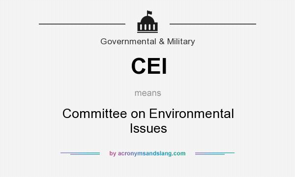 What does CEI mean? It stands for Committee on Environmental Issues