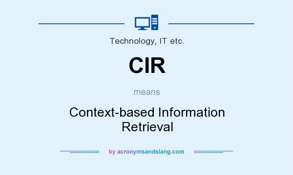 What does CIR mean? It stands for Context-based Information Retrieval
