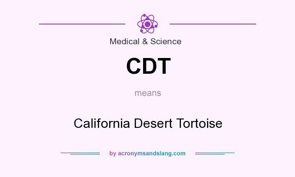 What does CDT mean? It stands for California Desert Tortoise