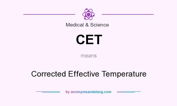 What does CET mean? It stands for Corrected Effective Temperature