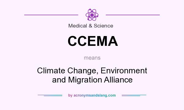 What does CCEMA mean? It stands for Climate Change, Environment and Migration Alliance