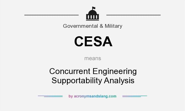 What does CESA mean? It stands for Concurrent Engineering Supportability Analysis