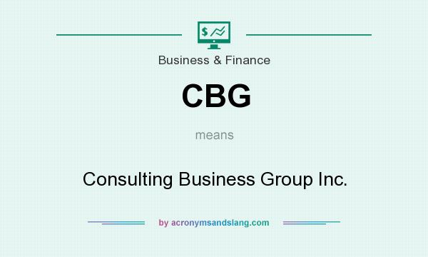 What does CBG mean? It stands for Consulting Business Group Inc.