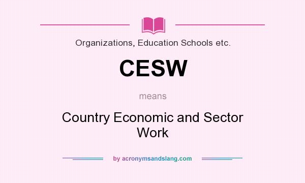 What does CESW mean? It stands for Country Economic and Sector Work