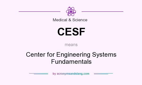 What does CESF mean? It stands for Center for Engineering Systems Fundamentals