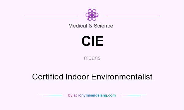 What does CIE mean? It stands for Certified Indoor Environmentalist
