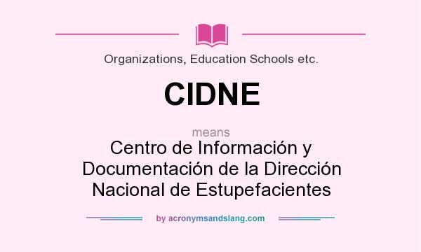 What does CIDNE mean? It stands for Centro de Información y Documentación de la Dirección Nacional de Estupefacientes
