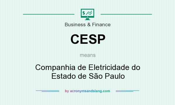 What does CESP mean? It stands for Companhia de Eletricidade do Estado de São Paulo