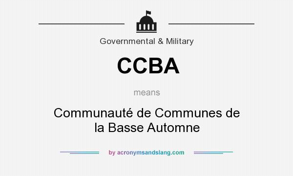 What does CCBA mean? It stands for Communauté de Communes de la Basse Automne
