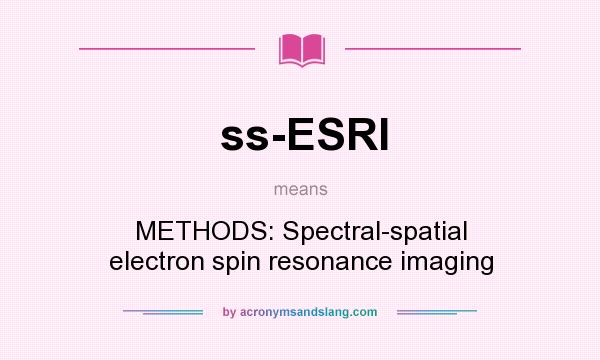 What does ss-ESRI mean? It stands for METHODS: Spectral-spatial electron spin resonance imaging