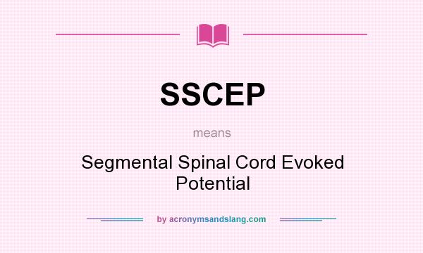 What does SSCEP mean? It stands for Segmental Spinal Cord Evoked Potential