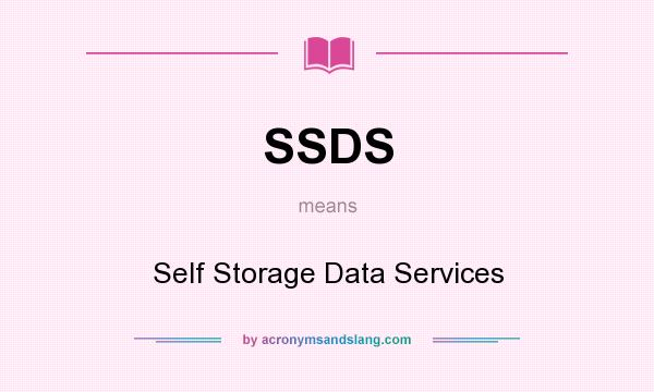 What does SSDS mean? It stands for Self Storage Data Services