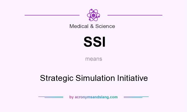What does SSI mean? It stands for Strategic Simulation Initiative