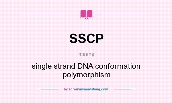 What does SSCP mean? It stands for single strand DNA conformation polymorphism