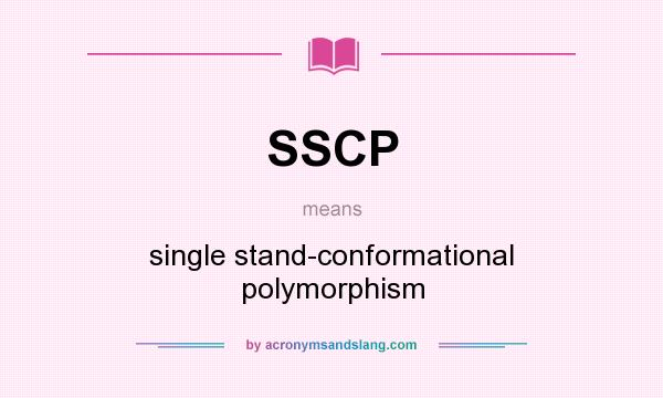 What does SSCP mean? It stands for single stand-conformational polymorphism