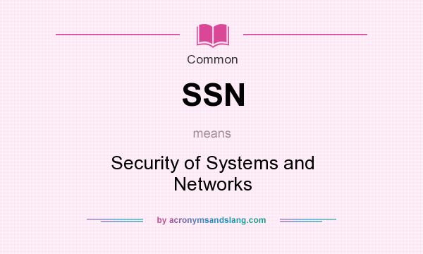 What does SSN mean? It stands for Security of Systems and Networks
