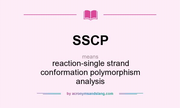 What does SSCP mean? It stands for reaction-single strand conformation polymorphism analysis