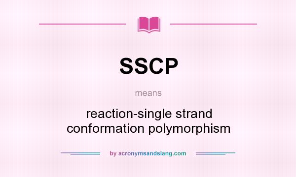 What does SSCP mean? It stands for reaction-single strand conformation polymorphism