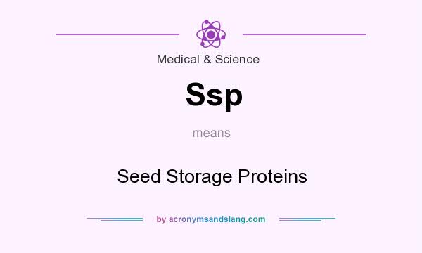 What does Ssp mean? It stands for Seed Storage Proteins