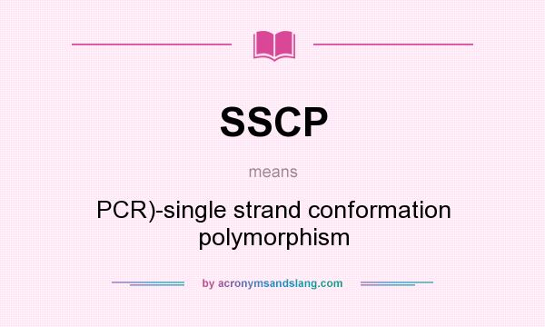 What does SSCP mean? It stands for PCR)-single strand conformation polymorphism
